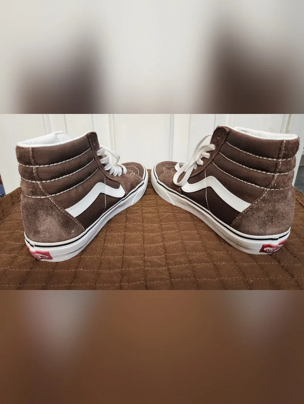 Vans Sk8-Hi Brown Suede Canvas High-Top Sneakers Women 9 Men 7.5 Unisex